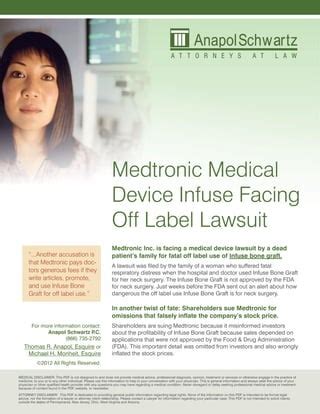 Infuse - Medtronic Medical Device Lawsuits | PDF