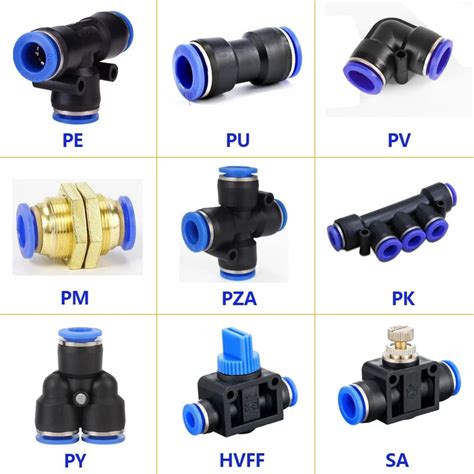 Pcs Pneumatic Fittings Py Pu Pv Pe Hvff Sa Air Hose Quick Couplings