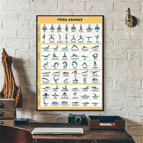 yoga asanas poster yoga poses poster yoga  full body workout wall
