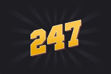 Number 247 Vector Font Alphabet Yellow 247 Number With Black