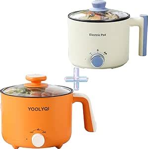 Amazon YOOLYQI 2 Electric Hot Pot 1 5 L Ramen Cooker Dual Power Mini Portable Multi