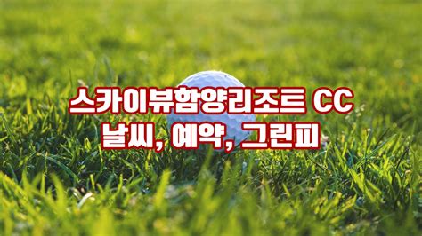 스카이뷰함양리조트 Cc 날씨 예약 그린피 회원권 후기 코스소개 경남 함양의 숨겨진 보물 탁 트인 전경 속에서