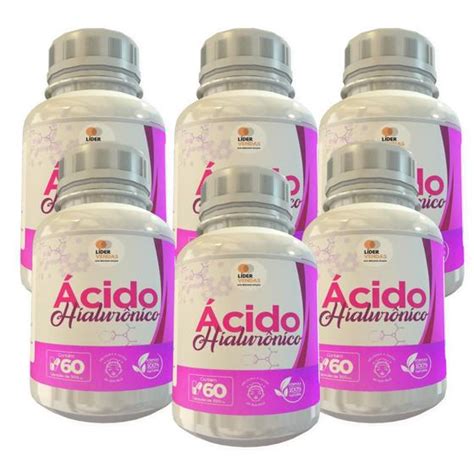 Ácido Hialurônico Caps 500Mg 60 Cápsulas Kit 6 Potes Lider Vendas