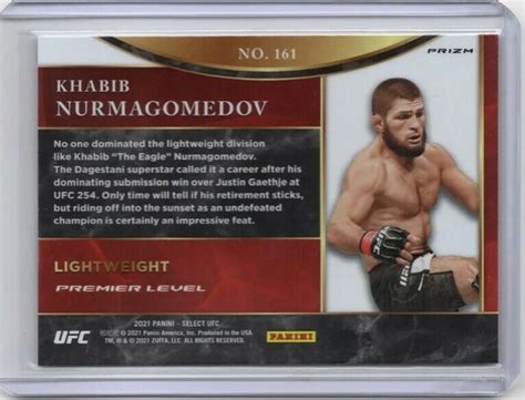 2021 Panini Select UFC Khabib Nurmagomedov Premier Level Silver Disco