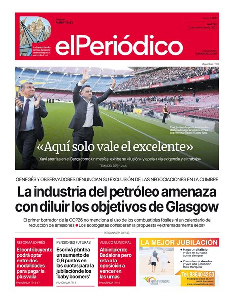 La Portada De El PeriÓdico Del 9 De Noviembre De 2021