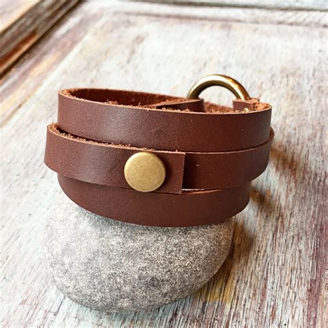 Leather Wrap Bracelet Womens Leather Wrap Bracelet Leather Etsy