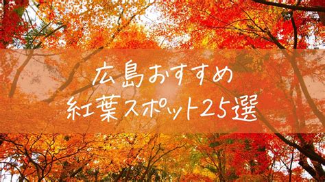 広島でおすすめの紅葉スポット25選！定番からドライブにピッタリの穴場までご紹介