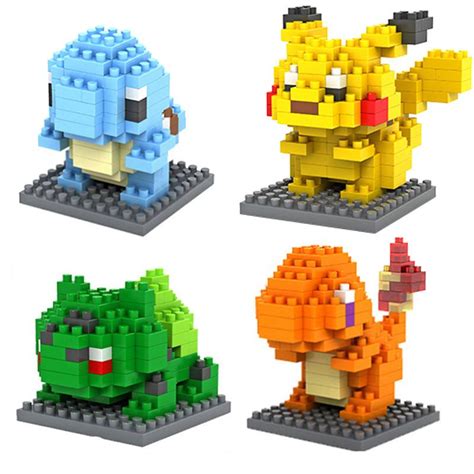 Pokemon Starter Set Of 4 W Boxes Loz Block Micro Mini Nano Building