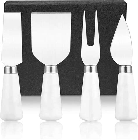 4pcs Stainless Steel Cheese Knife Spreader Set With Ceramic Handle