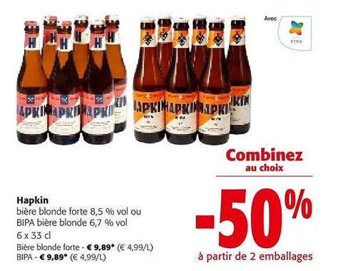 Promo Hapkin Bi Re Blonde Forte Vol Ou Bipa Bi Re Blonde Vol Chez Colruyt Icatalogue Fr