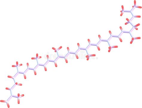 Molecular Structure Of Lycopene On White Background Stock Illustration