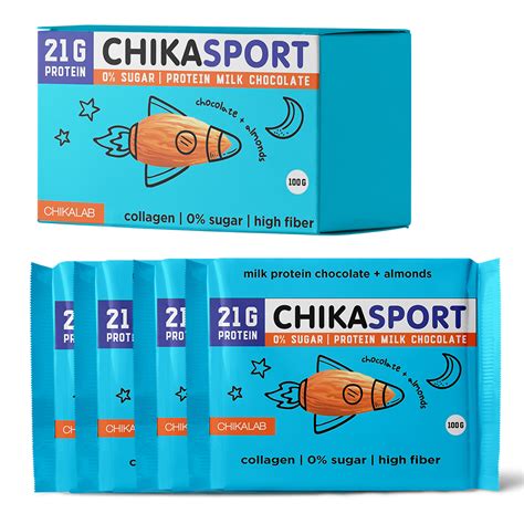 Chikalab Шоколад протеиновый без сахара CHIKASPORT "Молочный с миндалем ...