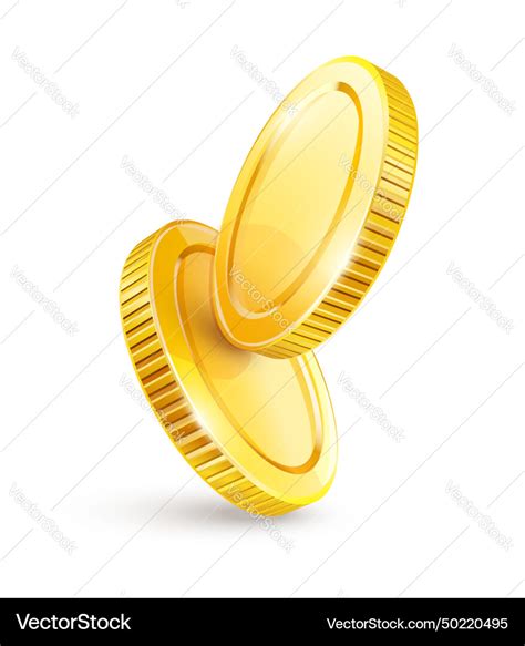 Two Gold Coins Cash Change Royalty Free Vector Image