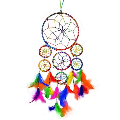 Multicolor Feather Dream Catcher Wall Hanging For Positive Energy Size