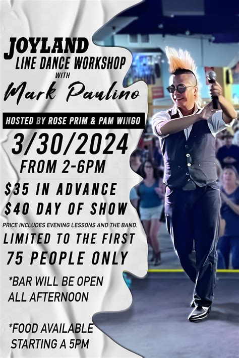 Joyland Line Dance Workshop with Mark Paulino - Joyland Live