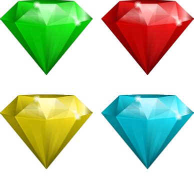 Set Of Gems Reflection Luxury Jewellery Vector Reflection Luxury