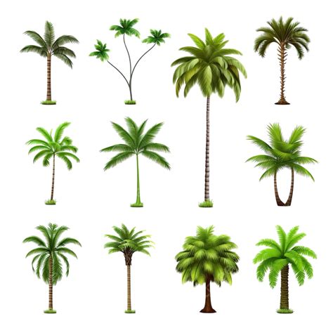 3d Illustration Coconut Tree In Nature Set 3d 3d Illustration 3d