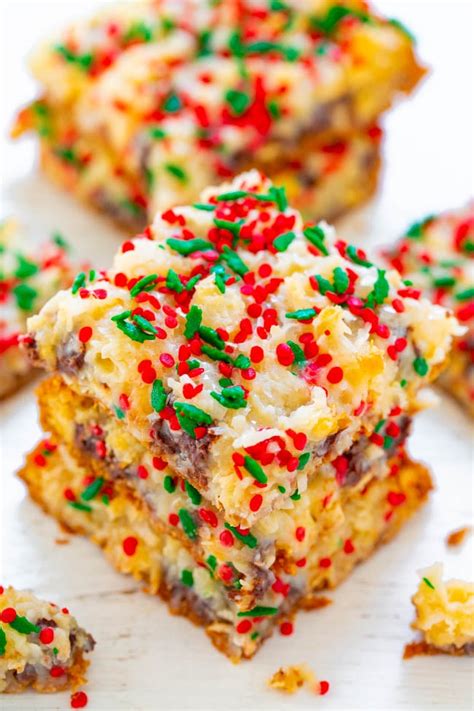 Holiday Seven Layer Bars Magic Cookie Bars Averie Cooks