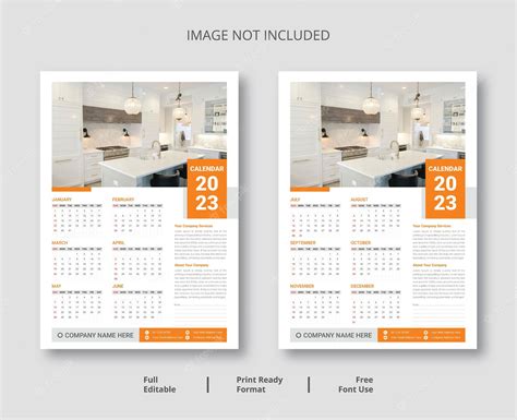 Premium Vector | Two page wall calendar design 2023, wall calendar ...