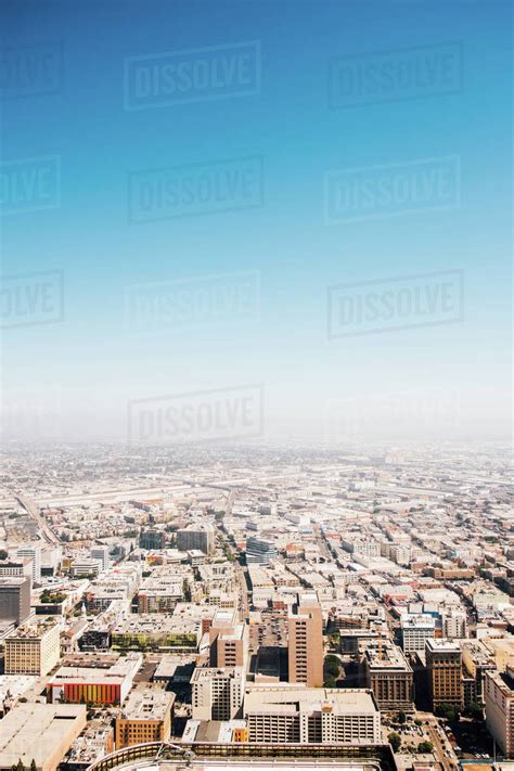 USA California Los Angeles Aerial View Of Cityscape Stock Photo