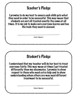 Fair Vs Equal Pledge By Kortnee Mauck Teachers Pay Teachers