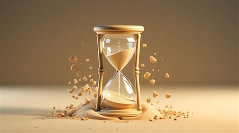 Premium Photo Hourglass With Falling Sand And Coins 3D Render