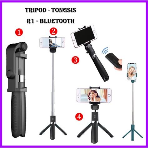 Jual 3 In 1 Tongsis Tripod Bluetooth Remote Selfie Stick Tripod 360