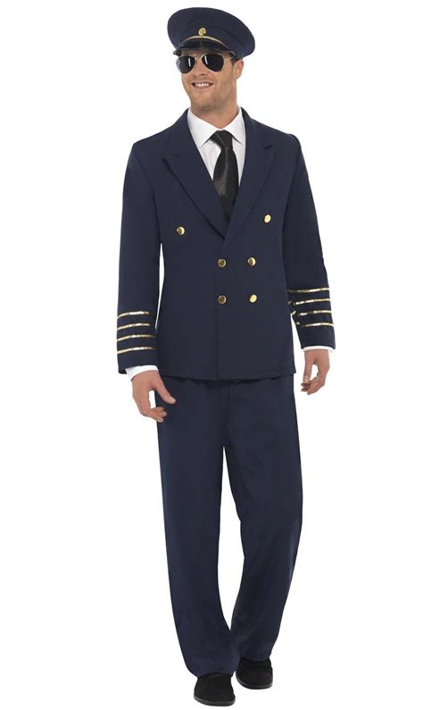 Navy Blue Airline Pilot Captain Costume Uniform Aviator Air Force ...