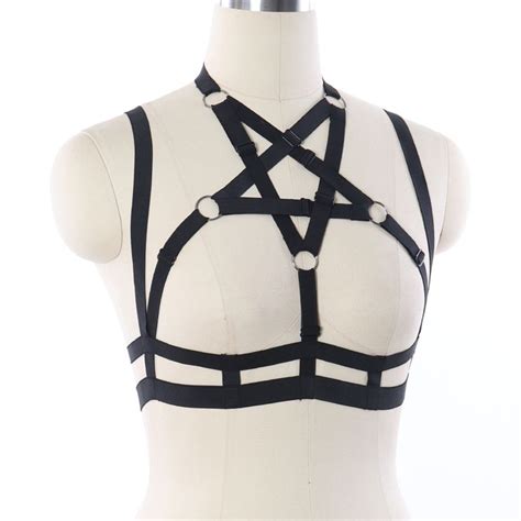 Body Cage Black Pentagram Body Harness Lingerie Soft Elastic Adjust