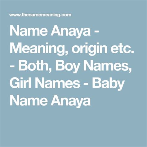 Name Anaya Meaning Origin Etc Both Boy Names Girl Names Baby