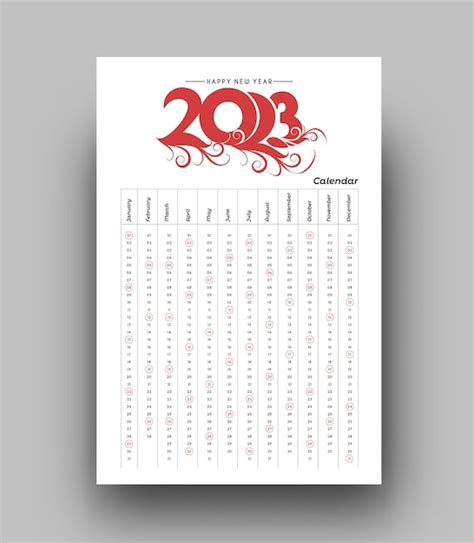 Conception De Modèle De Bonne Année Calendrier 2023 Vecteur Gratuite