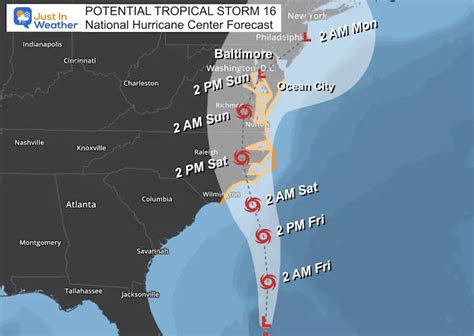 Tropical Storm Warning Expanded To Southern Maryland For Saturday Hit ...