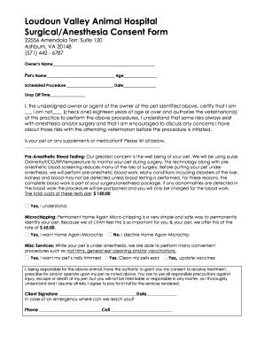 Fillable Online Bay View Veterinary Surgical Consent Form Fax Email