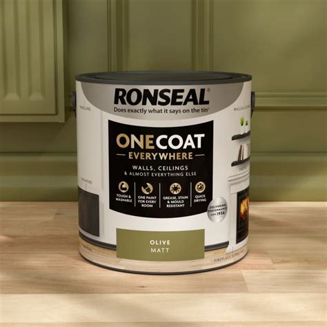 Ronseal One Coat Everywhere Paint Olive Matt L