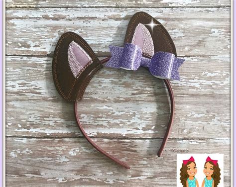 Chipmunk Headband With Bow Squirrel Mouse Ferret Chipettes Ears