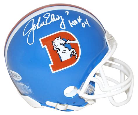 John Elway Autographed Signed Denver Broncos Black Matte Mini Helmet