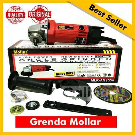 Mesin Gerinda Tangan Mollar AG9554 Angle Grinder 4 Galipatjaya