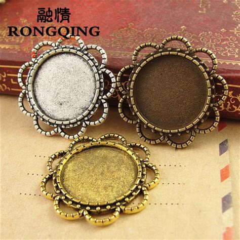 Rongqing Pcs Lot Sunflower Retro Tray Mm Cameo Settings Diy