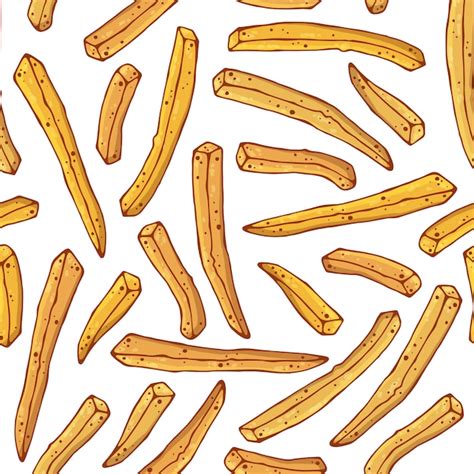 French Fries Pattern Premium Vector