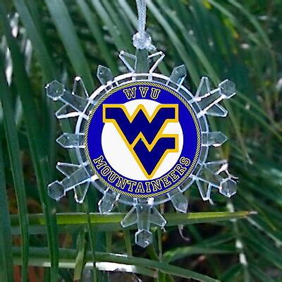 WVU West Virginia Mountaineers Snowflake Lit Holiday Christmas Tree ...