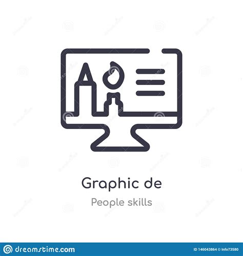 Icono De Graphic De Outline L Nea Aislada Ejemplo Del Vector De La