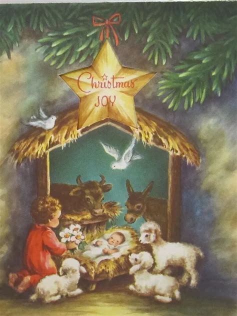 Victorian Christmas Cards Nativity