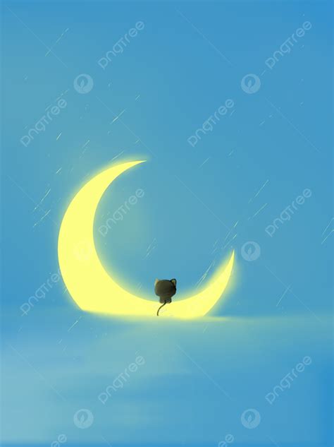 Beautiful Dreamy Blue Moon River Background Decoration Material