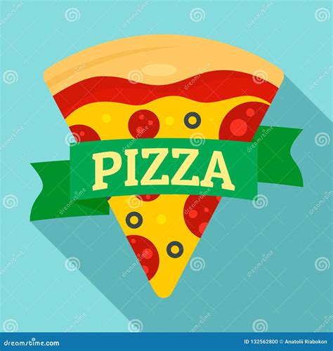 Pizza Slice Logo, Flat Style Stock Vector - Illustration of italian, design: 132562800