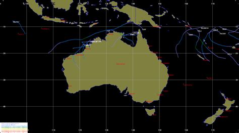 July 1986 To June 1987 Tropical Cyclones In The Australian Region