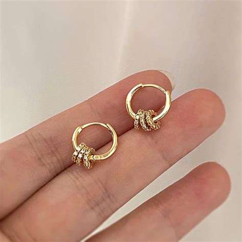 Brincos De Argola Geom Tricos Banhados A Ouro K Para Mulheres Forma