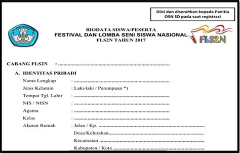 Contoh Formulir Pendaftaran Fls N Revisi Id Hot Sex Picture