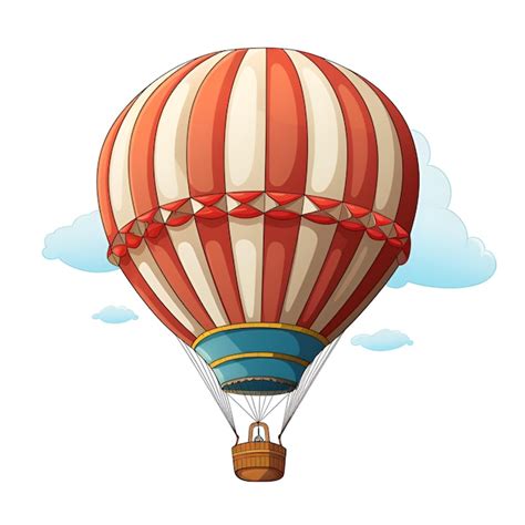 Premium Ai Image Cartoon Hot Air Balloon On White Background