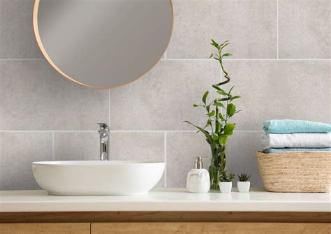 Warm Grey Marble Tile Effect Bathroom Wall Panels Aquaclad