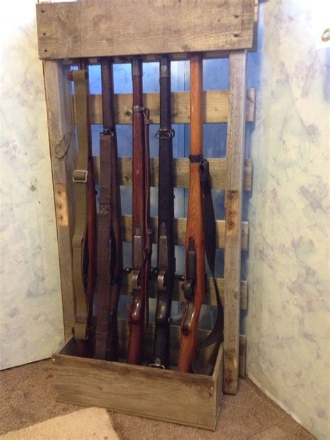 Took An Old Pallet And Made A Vertical Gun Rack For My Wwii Firearms